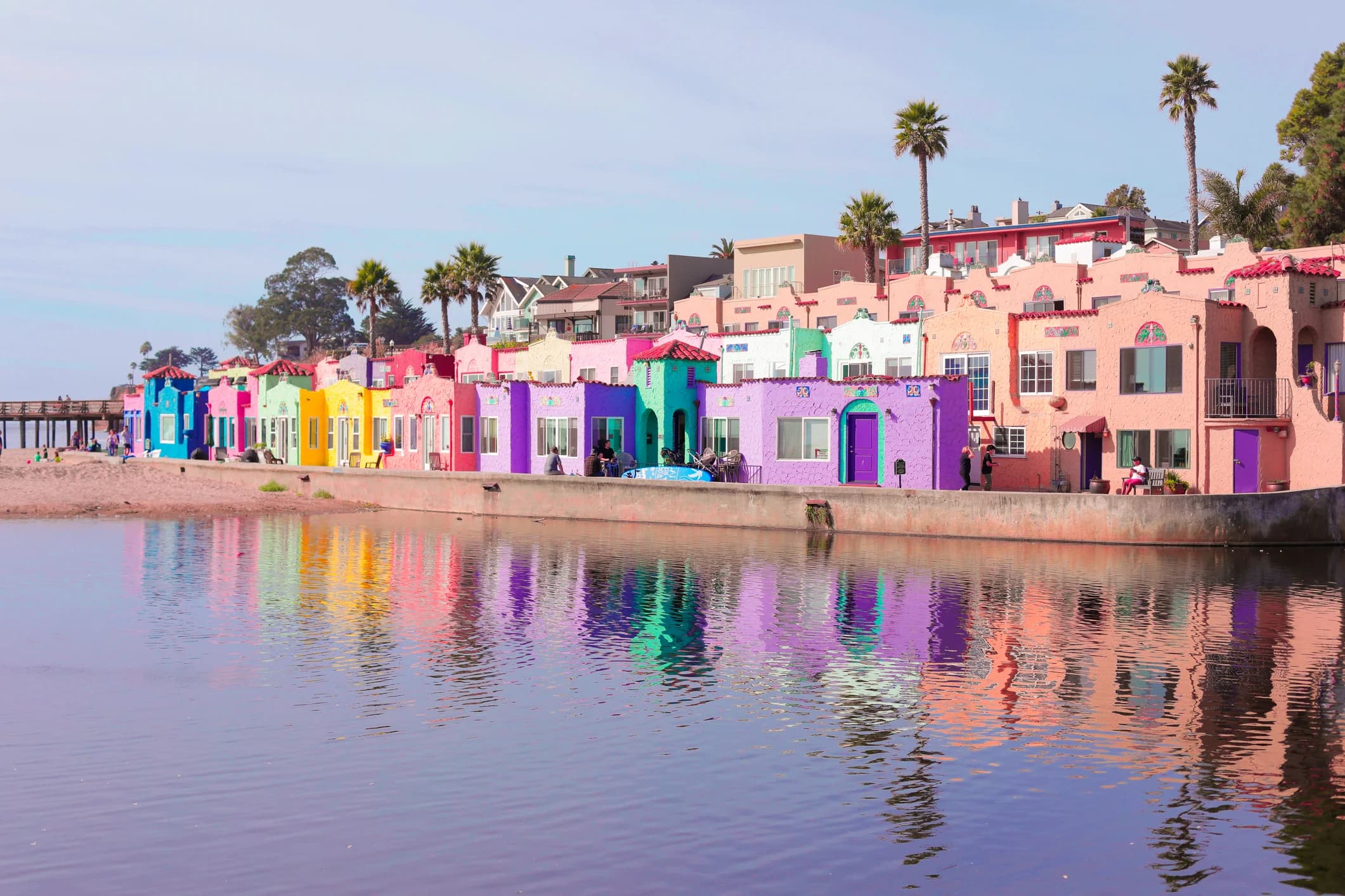 Colorful beachfront cottages at Capitola Village