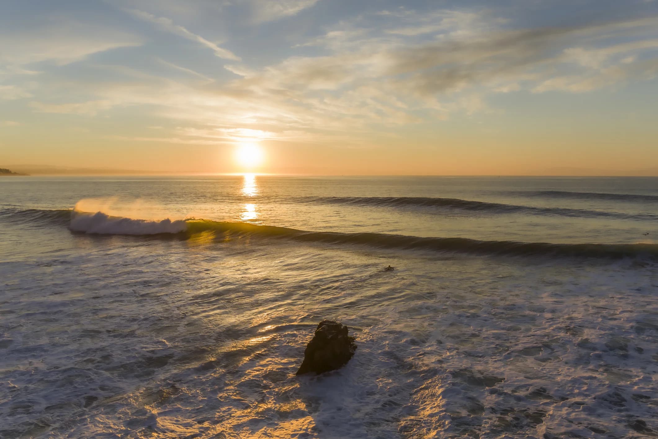 Sunrise over Santa Cruz coast